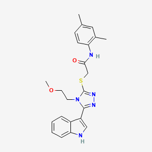 2-((5-(1H-indol-3-yl)-4-(2-methoxyethyl)-4H-1,2,4-triazol-3-yl)thio)-N-(2,4-dimethylphenyl)acetamide