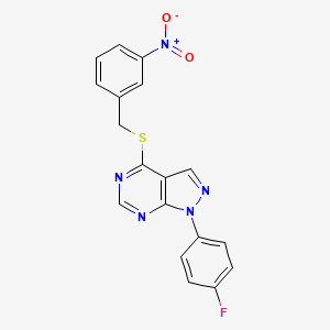 1-(4-Fluorophenyl)-4-[(3-nitrophenyl)methylsulfanyl]pyrazolo[3,4-d]pyrimidine