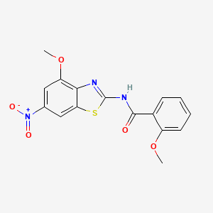 2-methoxy-N-(4-methoxy-6-nitro-1,3-benzothiazol-2-yl)benzamide