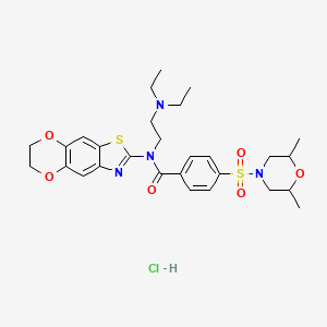 N-(2-(diethylamino)ethyl)-N-(6,7-dihydro-[1,4]dioxino[2',3':4,5]benzo[1,2-d]thiazol-2-yl)-4-((2,6-dimethylmorpholino)sulfonyl)benzamide hydrochloride