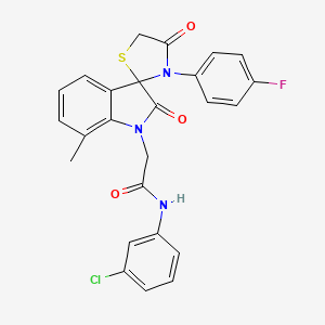 molecular formula C25H19ClFN3O3S B2702527 N-(3-chlorophenyl)-2-(3'-(4-fluorophenyl)-7-methyl-2,4'-dioxospiro[indoline-3,2'-thiazolidin]-1-yl)acetamide CAS No. 899987-26-9