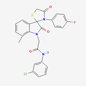 N-(3-chlorophenyl)-2-(3'-(4-fluorophenyl)-7-methyl-2,4'-dioxospiro[indoline-3,2'-thiazolidin]-1-yl)acetamide