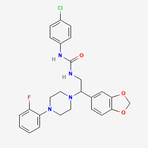 1-(2-(Benzo[d][1,3]dioxol-5-yl)-2-(4-(2-fluorophenyl)piperazin-1-yl)ethyl)-3-(4-chlorophenyl)urea
