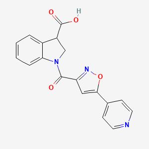 1-(5-Pyridin-4-yl-1,2-oxazole-3-carbonyl)-2,3-dihydroindole-3-carboxylic acid