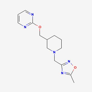 5-Methyl-3-[[3-(pyrimidin-2-yloxymethyl)piperidin-1-yl]methyl]-1,2,4-oxadiazole
