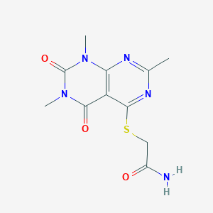 2-(1,3,7-Trimethyl-2,4-dioxopyrimido[4,5-d]pyrimidin-5-yl)sulfanylacetamide
