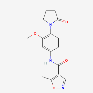 molecular formula C16H17N3O4 B2702548 N-[3-METHOXY-4-(2-OXOPYRROLIDIN-1-YL)PHENYL]-5-METHYL-1,2-OXAZOLE-4-CARBOXAMIDE CAS No. 1428359-54-9