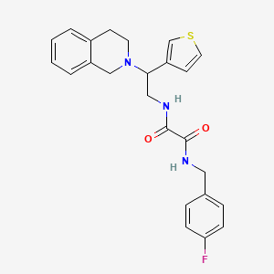 molecular formula C24H24FN3O2S B2702557 N'-[(4-fluorophenyl)methyl]-N-[2-(1,2,3,4-tetrahydroisoquinolin-2-yl)-2-(thiophen-3-yl)ethyl]ethanediamide CAS No. 954644-31-6