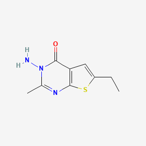 molecular formula C9H11N3OS B2702572 3-amino-6-ethyl-2-methylthieno[2,3-d]pyrimidin-4(3H)-one CAS No. 80381-61-9