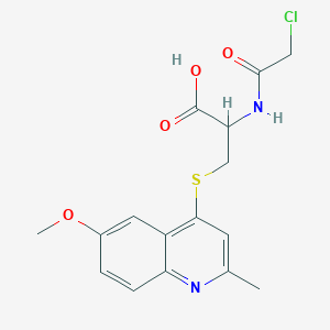 molecular formula C16H17ClN2O4S B2702573 N-(chloroacetyl)-S-(6-methoxy-2-methylquinolin-4-yl)cysteine CAS No. 1097261-26-1