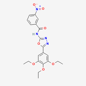 molecular formula C21H22N4O7 B2702577 3-nitro-N-[5-(3,4,5-triethoxyphenyl)-1,3,4-oxadiazol-2-yl]benzamide CAS No. 891124-14-4