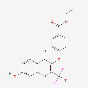 ethyl 4-{[7-hydroxy-4-oxo-2-(trifluoromethyl)-4H-chromen-3-yl]oxy}benzoate