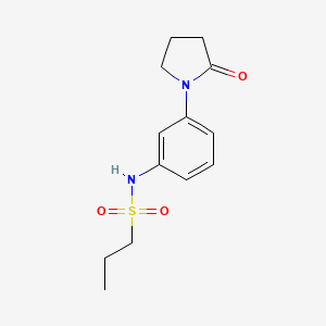 molecular formula C13H18N2O3S B2702583 N-(3-(2-oxopyrrolidin-1-yl)phenyl)propane-1-sulfonamide CAS No. 942012-91-1
