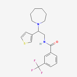 molecular formula C20H23F3N2OS B2702587 N-(2-(azepan-1-yl)-2-(thiophen-3-yl)ethyl)-3-(trifluoromethyl)benzamide CAS No. 954714-16-0