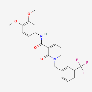 N-(3,4-dimethoxyphenyl)-2-oxo-1-[[3-(trifluoromethyl)phenyl]methyl]pyridine-3-carboxamide