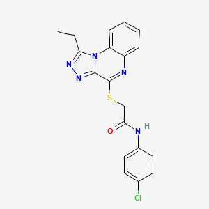 molecular formula C19H16ClN5OS B2702595 N-(4-CHLOROPHENYL)-2-({1-ETHYL-[1,2,4]TRIAZOLO[4,3-A]QUINOXALIN-4-YL}SULFANYL)ACETAMIDE CAS No. 1359476-37-1