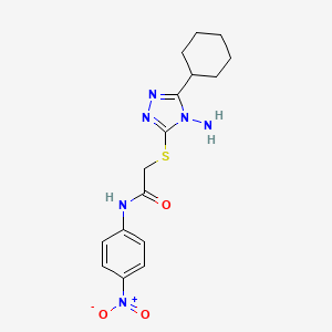 molecular formula C16H20N6O3S B2702596 2-[(4-amino-5-cyclohexyl-4H-1,2,4-triazol-3-yl)sulfanyl]-N-(4-nitrophenyl)acetamide CAS No. 898624-45-8