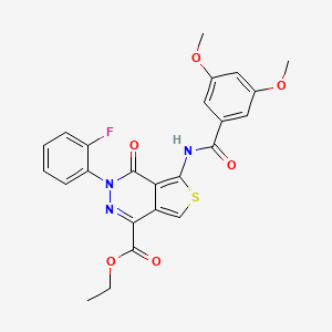 molecular formula C24H20FN3O6S B2702613 Ethyl 5-(3,5-dimethoxybenzamido)-3-(2-fluorophenyl)-4-oxo-3,4-dihydrothieno[3,4-d]pyridazine-1-carboxylate CAS No. 888470-25-5