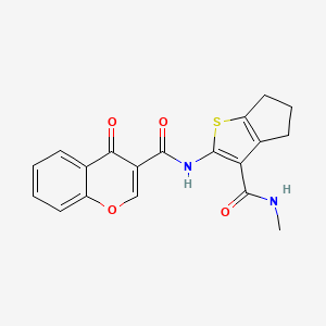 molecular formula C19H16N2O4S B2702626 N-[3-(methylcarbamoyl)-4H,5H,6H-cyclopenta[b]thiophen-2-yl]-4-oxo-4H-chromene-3-carboxamide CAS No. 893097-54-6