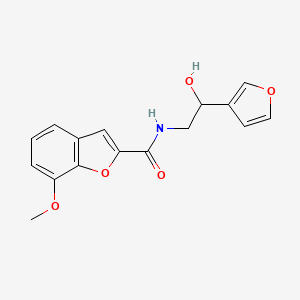 molecular formula C16H15NO5 B2702650 N-[2-(furan-3-yl)-2-hydroxyethyl]-7-methoxy-1-benzofuran-2-carboxamide CAS No. 1396865-25-0