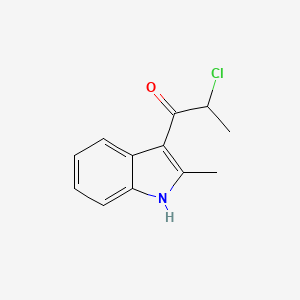 molecular formula C12H12ClNO B2702689 2-chloro-1-(2-methyl-1H-indol-3-yl)propan-1-one CAS No. 731003-87-5