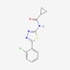 molecular formula C12H10ClN3OS B2702692 N-[5-(2-chlorophenyl)-1,3,4-thiadiazol-2-yl]cyclopropanecarboxamide CAS No. 391863-73-3