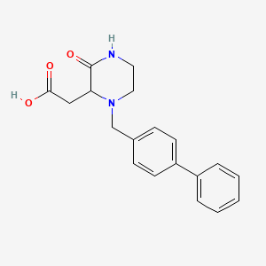 molecular formula C19H20N2O3 B2702698 [1-(4-Biphenylylmethyl)-3-oxo-2-piperazinyl]-acetic acid CAS No. 1023919-66-5