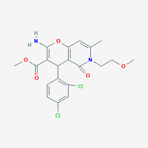 molecular formula C20H20Cl2N2O5 B2702707 methyl 2-amino-4-(2,4-dichlorophenyl)-6-(2-methoxyethyl)-7-methyl-5-oxo-4H,5H,6H-pyrano[3,2-c]pyridine-3-carboxylate CAS No. 883487-27-2