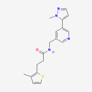 molecular formula C18H20N4OS B2702723 N-{[5-(1-methyl-1H-pyrazol-5-yl)pyridin-3-yl]methyl}-3-(3-methylthiophen-2-yl)propanamide CAS No. 2178771-44-1