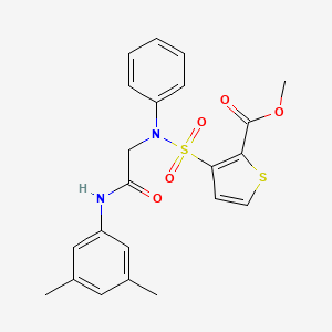 molecular formula C22H22N2O5S2 B2702750 methyl 3-({[(3,5-dimethylphenyl)carbamoyl]methyl}(phenyl)sulfamoyl)thiophene-2-carboxylate CAS No. 895264-35-4