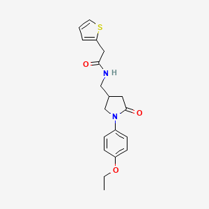 N-((1-(4-ethoxyphenyl)-5-oxopyrrolidin-3-yl)methyl)-2-(thiophen-2-yl)acetamide