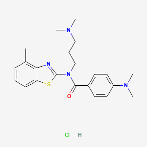 4-(dimethylamino)-N-(3-(dimethylamino)propyl)-N-(4-methylbenzo[d]thiazol-2-yl)benzamide hydrochloride