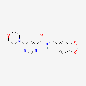 N-(benzo[d][1,3]dioxol-5-ylmethyl)-6-morpholinopyrimidine-4-carboxamide