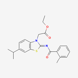 (Z)-ethyl 2-(6-isopropyl-2-((2-methylbenzoyl)imino)benzo[d]thiazol-3(2H)-yl)acetate