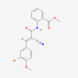 molecular formula C19H15BrN2O4 B2702774 methyl 2-{[(2E)-3-(3-bromo-4-methoxyphenyl)-2-cyanoprop-2-enoyl]amino}benzoate CAS No. 380424-36-2