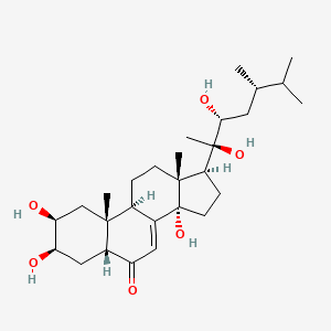 molecular formula C28H46O6 B2702818 Ergost-7-en-6-one, 2,3,14,20,22-pentahydroxy-, (2beta,3beta,5beta,22R)- CAS No. 141360-88-5