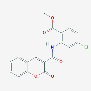 molecular formula C18H12ClNO5 B2702820 Methyl 4-chloro-2-[(2-oxochromen-3-yl)carbonylamino]benzoate CAS No. 868154-09-0