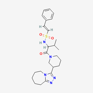 (E)-N-[3-Methyl-1-oxo-1-[3-(6,7,8,9-tetrahydro-5H-[1,2,4]triazolo[4,3-a]azepin-3-yl)piperidin-1-yl]butan-2-yl]-2-phenylethenesulfonamide