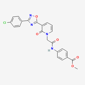 molecular formula C23H17ClN4O5 B2702829 methyl 4-(2-{3-[3-(4-chlorophenyl)-1,2,4-oxadiazol-5-yl]-2-oxo-1,2-dihydropyridin-1-yl}acetamido)benzoate CAS No. 1105214-99-0