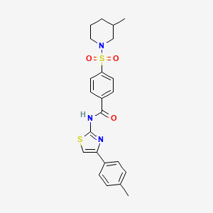 molecular formula C23H25N3O3S2 B2702832 4-((3-methylpiperidin-1-yl)sulfonyl)-N-(4-(p-tolyl)thiazol-2-yl)benzamide CAS No. 683261-57-6