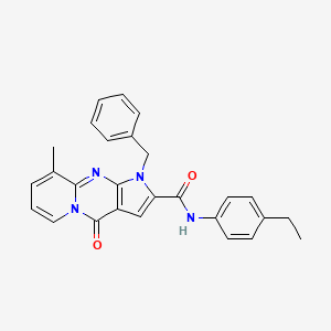 molecular formula C27H24N4O2 B2702834 1-benzyl-N-(4-ethylphenyl)-9-methyl-4-oxo-1,4-dihydropyrido[1,2-a]pyrrolo[2,3-d]pyrimidine-2-carboxamide CAS No. 900274-49-9