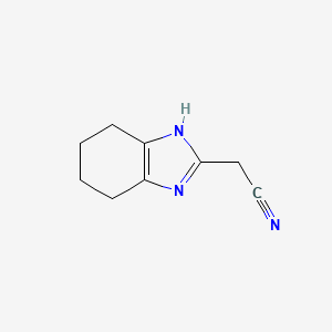 molecular formula C9H11N3 B2702837 1H-Benzimidazole-2-acetonitrile, 4,5,6,7-tetrahydro- CAS No. 1345728-75-7