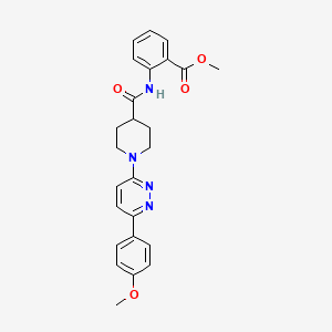 molecular formula C25H26N4O4 B2702842 methyl 2-{1-[6-(4-methoxyphenyl)pyridazin-3-yl]piperidine-4-amido}benzoate CAS No. 1105231-56-8
