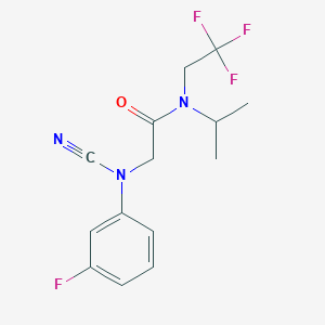 2-(N-Cyano-3-fluoroanilino)-N-propan-2-yl-N-(2,2,2-trifluoroethyl)acetamide