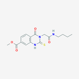 molecular formula C16H19N3O4S B2702852 Methyl 3-(2-(butylamino)-2-oxoethyl)-4-oxo-2-thioxo-1,2,3,4-tetrahydroquinazoline-7-carboxylate CAS No. 946252-88-6