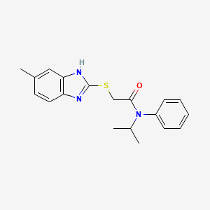 molecular formula C19H21N3OS B2702856 2-[(5-methyl-1H-benzimidazol-2-yl)sulfanyl]-N-phenyl-N-(propan-2-yl)acetamide CAS No. 437741-14-5