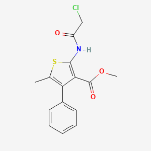 molecular formula C15H14ClNO3S B2702866 Methyl 2-[(chloroacetyl)amino]-5-methyl-4-phenylthiophene-3-carboxylate CAS No. 610274-64-1