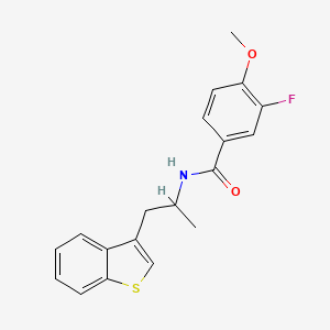 molecular formula C19H18FNO2S B2702891 N-[1-(1-benzothiophen-3-yl)propan-2-yl]-3-fluoro-4-methoxybenzamide CAS No. 2034392-21-5