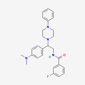 molecular formula C27H31FN4O B2702906 N-(2-(4-(dimethylamino)phenyl)-2-(4-phenylpiperazin-1-yl)ethyl)-3-fluorobenzamide CAS No. 946315-20-4