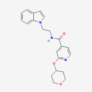 molecular formula C21H23N3O3 B2702910 N-[2-(1H-indol-1-yl)ethyl]-2-(oxan-4-yloxy)pyridine-4-carboxamide CAS No. 2034277-31-9